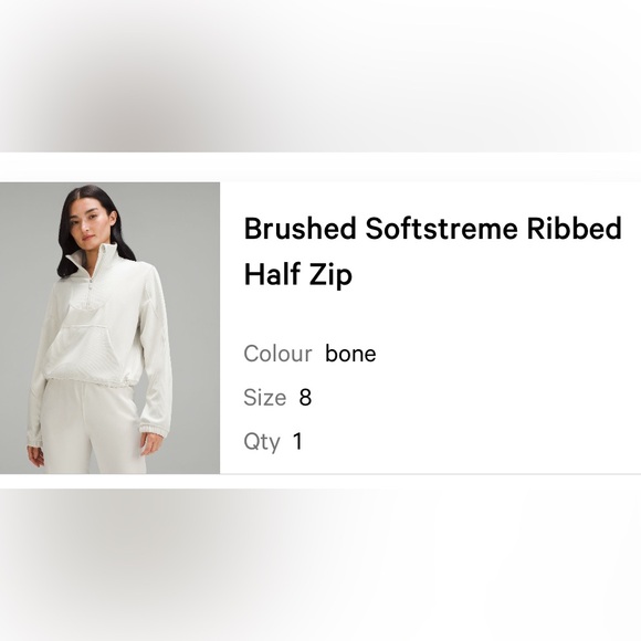 Lululemon Brushed Softstreme Ribbed 1/2 Zip PERFECT condition worn 2x Sz8 - Picture 5 of 5